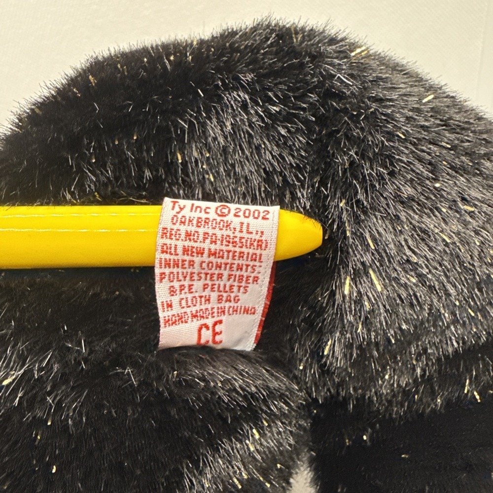 TY Beanie Buddy Haunt 14" Black & Gold Halloween Bear Retired Creased Tag 2002 - Picture 13 of 13